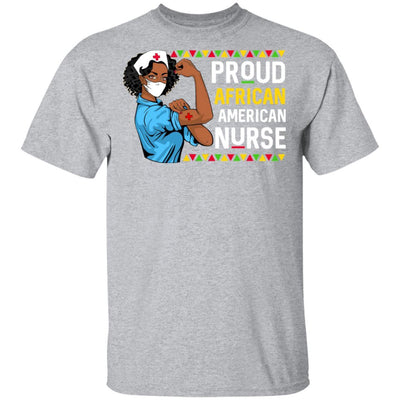 Proud African American Nurse Nursing Black Women Gifts-T-Shirt & Hoodie-Classic T-Shirt-Sport Grey