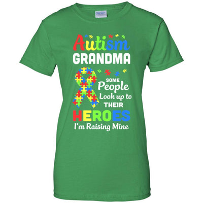 Autism Grandma Some People Look To Their Heroes-T-Shirt & Hoodie-Women's T-Shirt-Irish Green