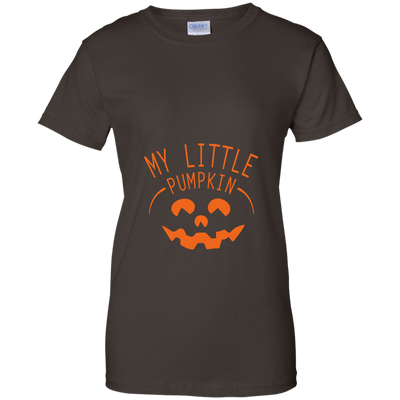 My Little Pumpkin Halloween Maternity Pregnancy Announcement-T-Shirt & Hoodie-Women's T-Shirt-Dark Chocolate
