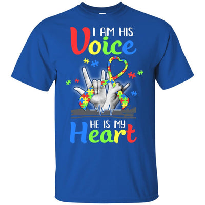 I'm His Voice He Is My Heart Autism Awareness-T-Shirt & Hoodie-Classic T-Shirt-Royal