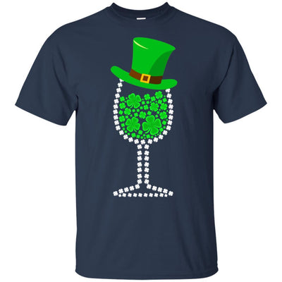 Shamrock Wine Glass Top Hat St Patrick's Day Gift-T-Shirt & Hoodie-Classic T-Shirt-Navy