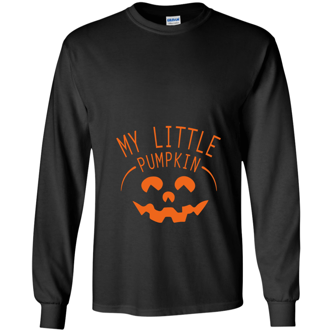 My Little Pumpkin Halloween Maternity Pregnancy Announcement-T-Shirt & Hoodie-Long Sleeve T-Shirt-Black