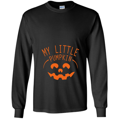 My Little Pumpkin Halloween Maternity Pregnancy Announcement-T-Shirt & Hoodie-Long Sleeve T-Shirt-Black