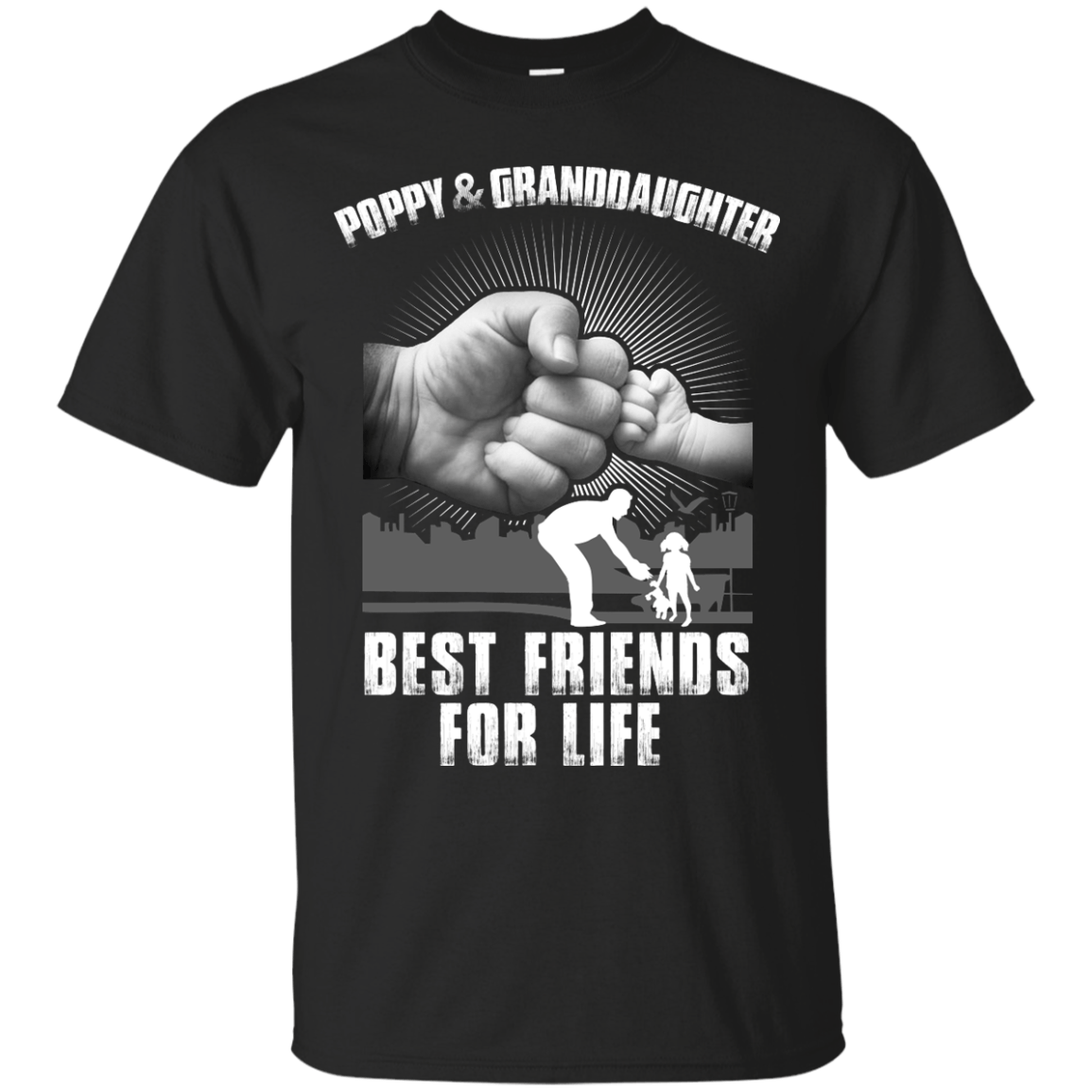 Poppy And Granddaughter best Friends For Life-T-Shirt & Hoodie-Classic T-Shirt-Black