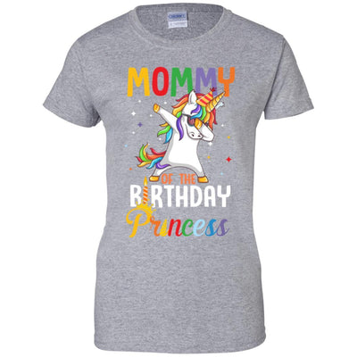 Mommy Of The Birthday Girl Dabbing Unicorn Party-T-Shirt & Hoodie-Women's T-Shirt-Sport Grey