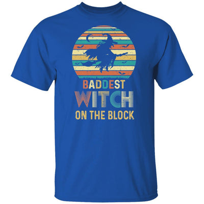 Baddest Witch On The Block Vintage Funny Halloween Gift-T-Shirt & Hoodie-Classic T-Shirt-Royal