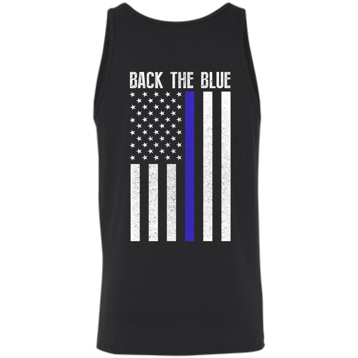 BACK THE BLUE Thin Blue Line Flag-T-Shirt & Hoodie-Unisex Tank-Black