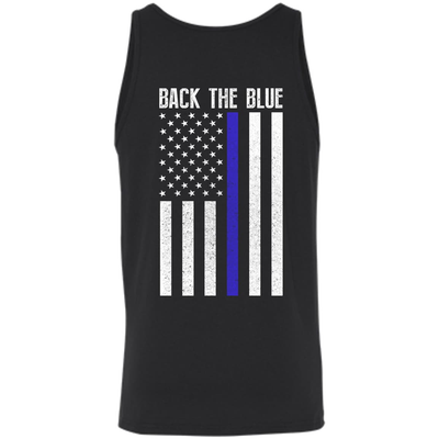 BACK THE BLUE Thin Blue Line Flag-T-Shirt & Hoodie-Unisex Tank-Black