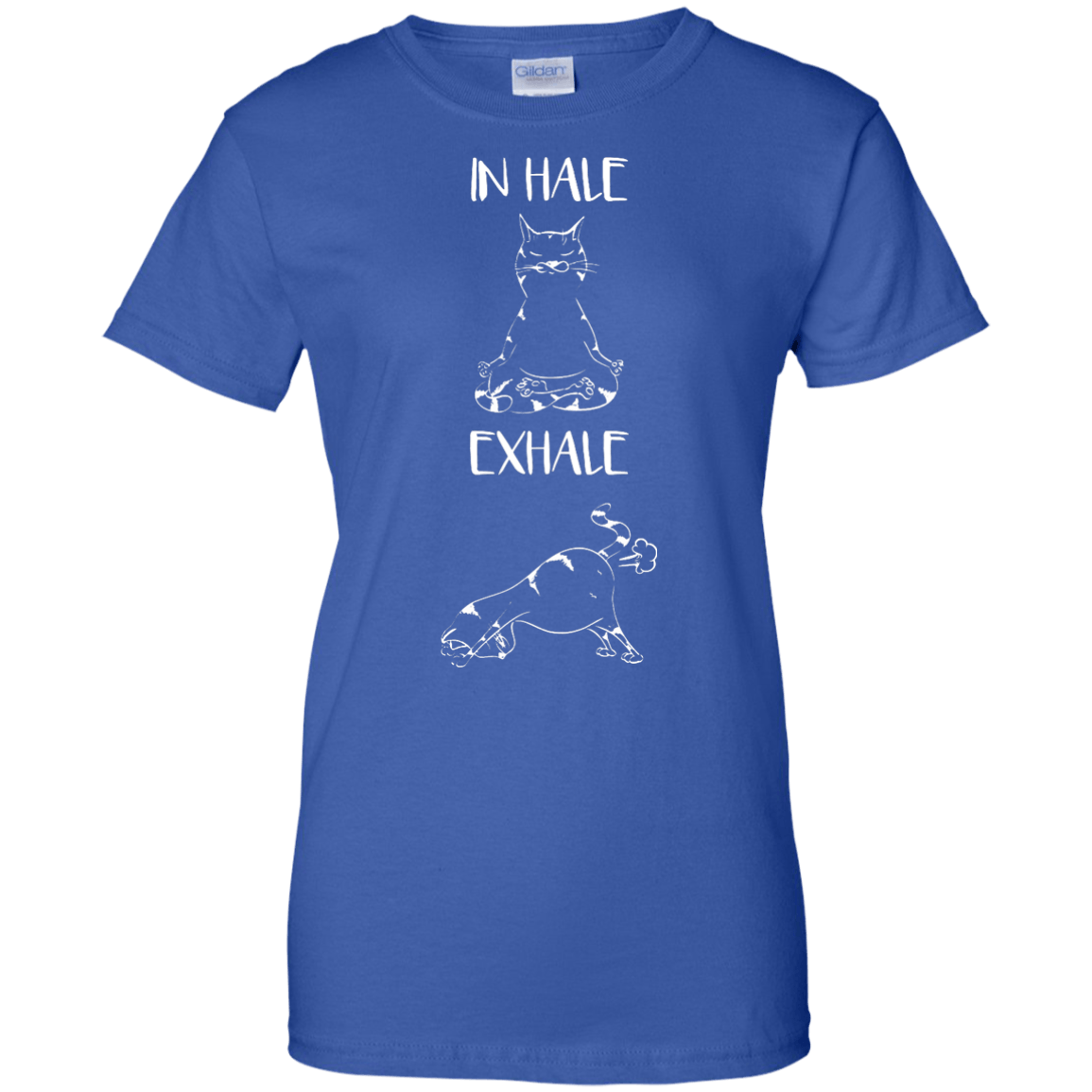 Yoga Cat Inhale Exhale-T-Shirt & Hoodie-Women's T-Shirt-Royal