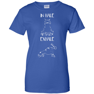 Yoga Cat Inhale Exhale-T-Shirt & Hoodie-Women's T-Shirt-Royal