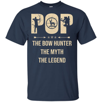 Pop The Bow Hunter The Myth The Legend Funny Hunting-T-Shirt & Hoodie-Classic T-Shirt-Navy