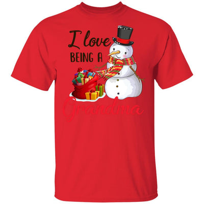 I Love Being A Grandma Snowman Gift For Christmas Day-T-Shirt & Sweatshirt-Classic T-Shirt-Red