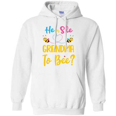 Gender Reveal Pink Blue What Will It Bee He Or She Grandma-T-Shirt & Hoodie-Pullover Hoodie-White