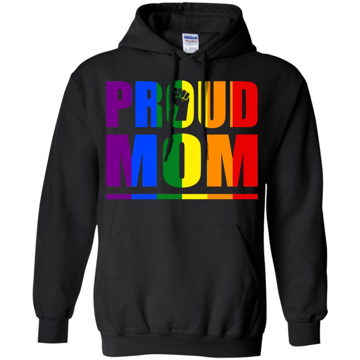 Proud Mom Lesbian Pride Month LGBT-T-Shirt & Hoodie-Pullover Hoodie-Black