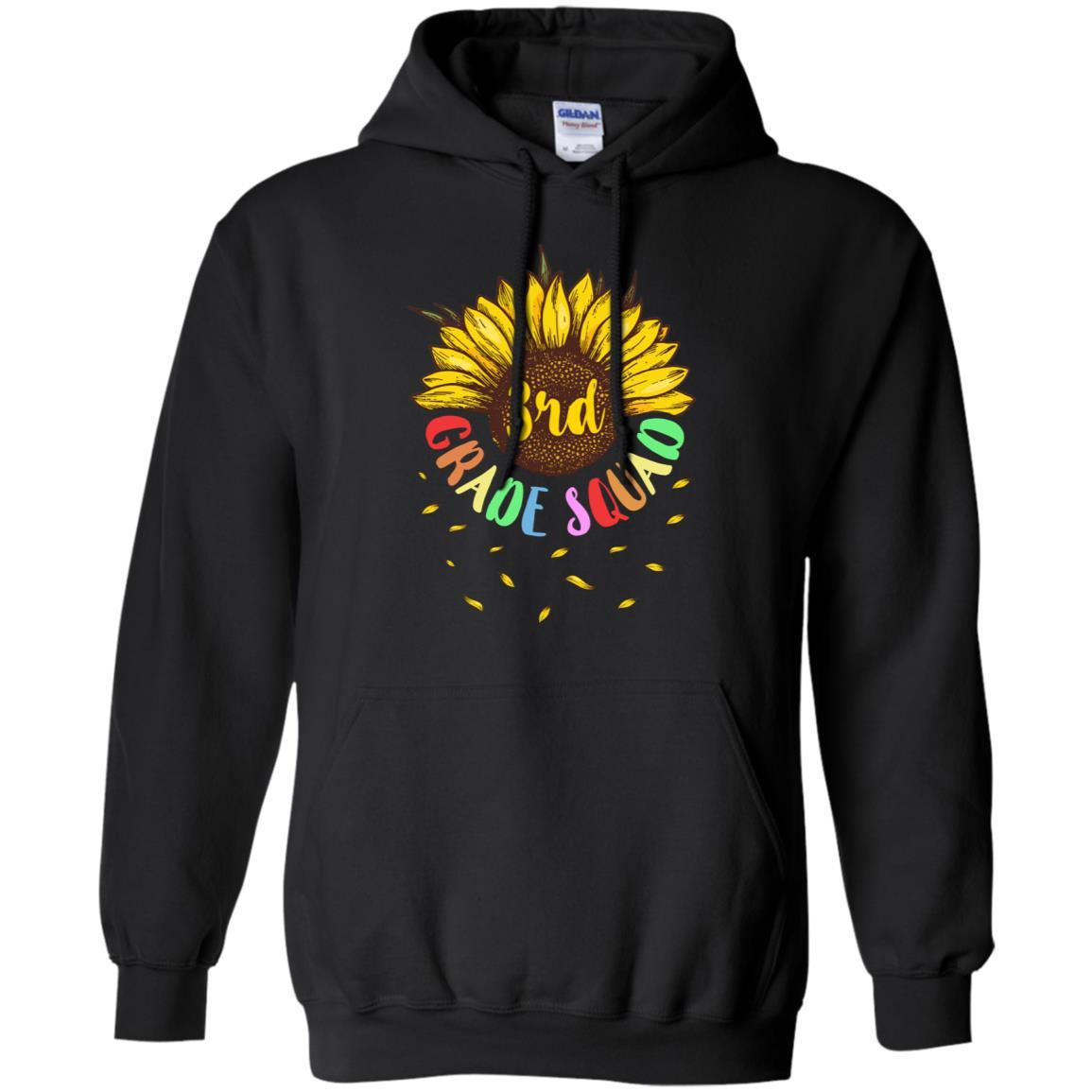 Sunflower 3rd Grade Squad First Grade Teacher-T-Shirt & Hoodie-Pullover Hoodie-Black