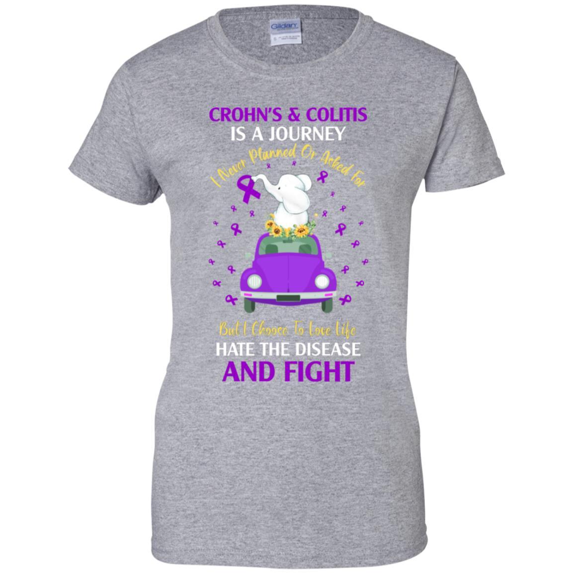 Crohn's And Colitis Awareness Is A Journey-T-Shirt & Hoodie-Women's T-Shirt-Sport Grey