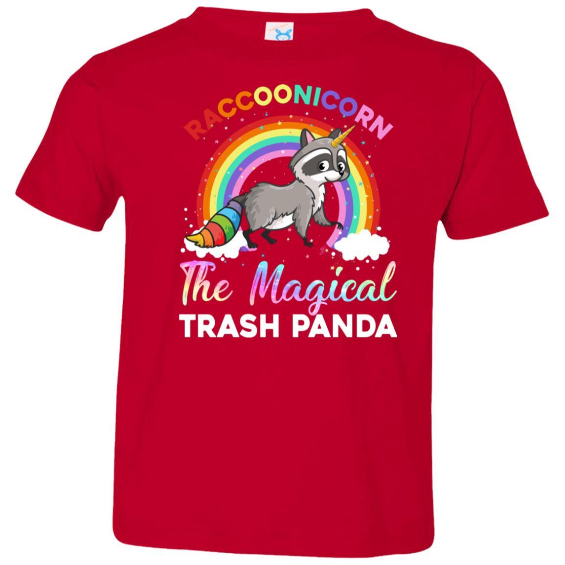 Racoonicorn Raccoon Unicorn Trash Panda For Kid Girls Youth-Youth Shirt-Toddler T-Shirt-Red