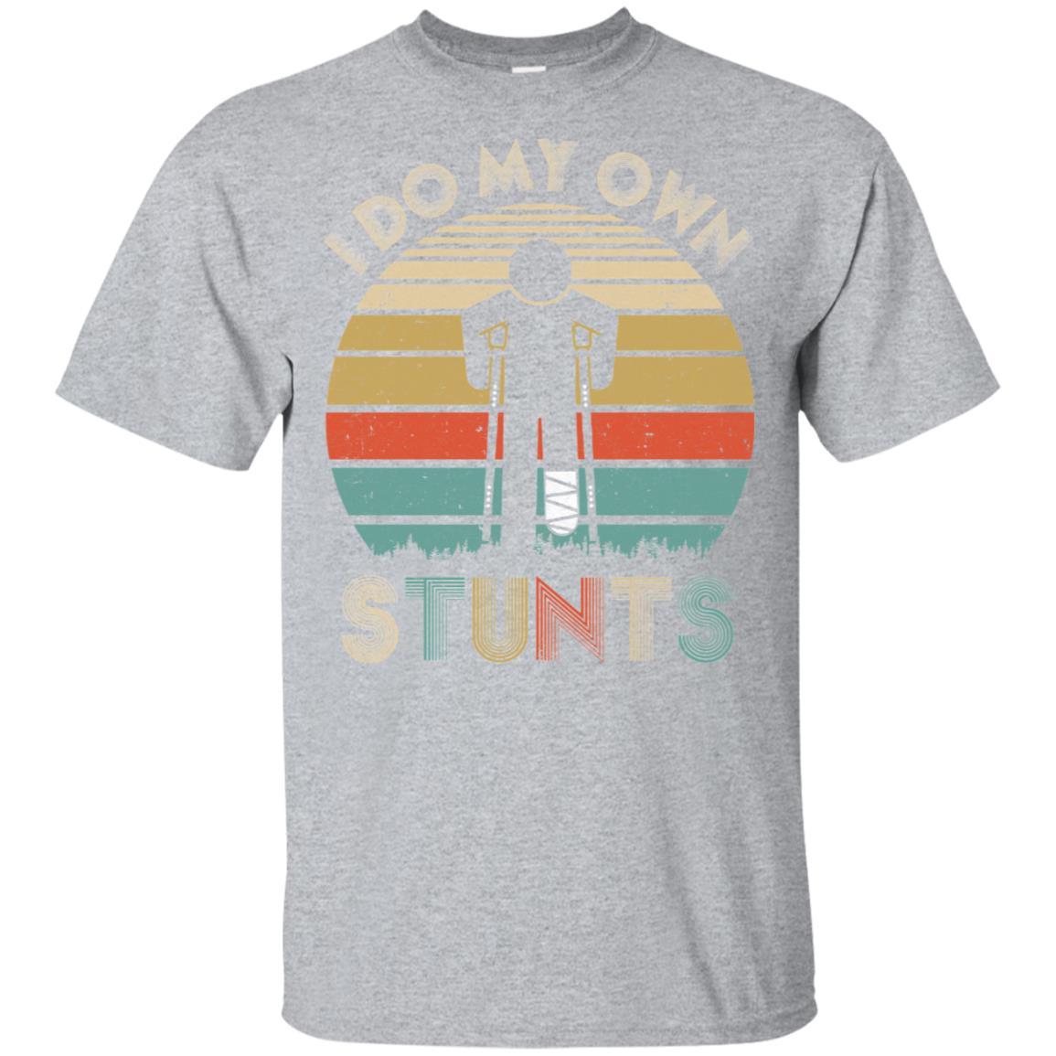 I Do My Own Stunts Funny Injury Broken Leg-T-Shirt & Hoodie-Classic T-Shirt-Sport Grey