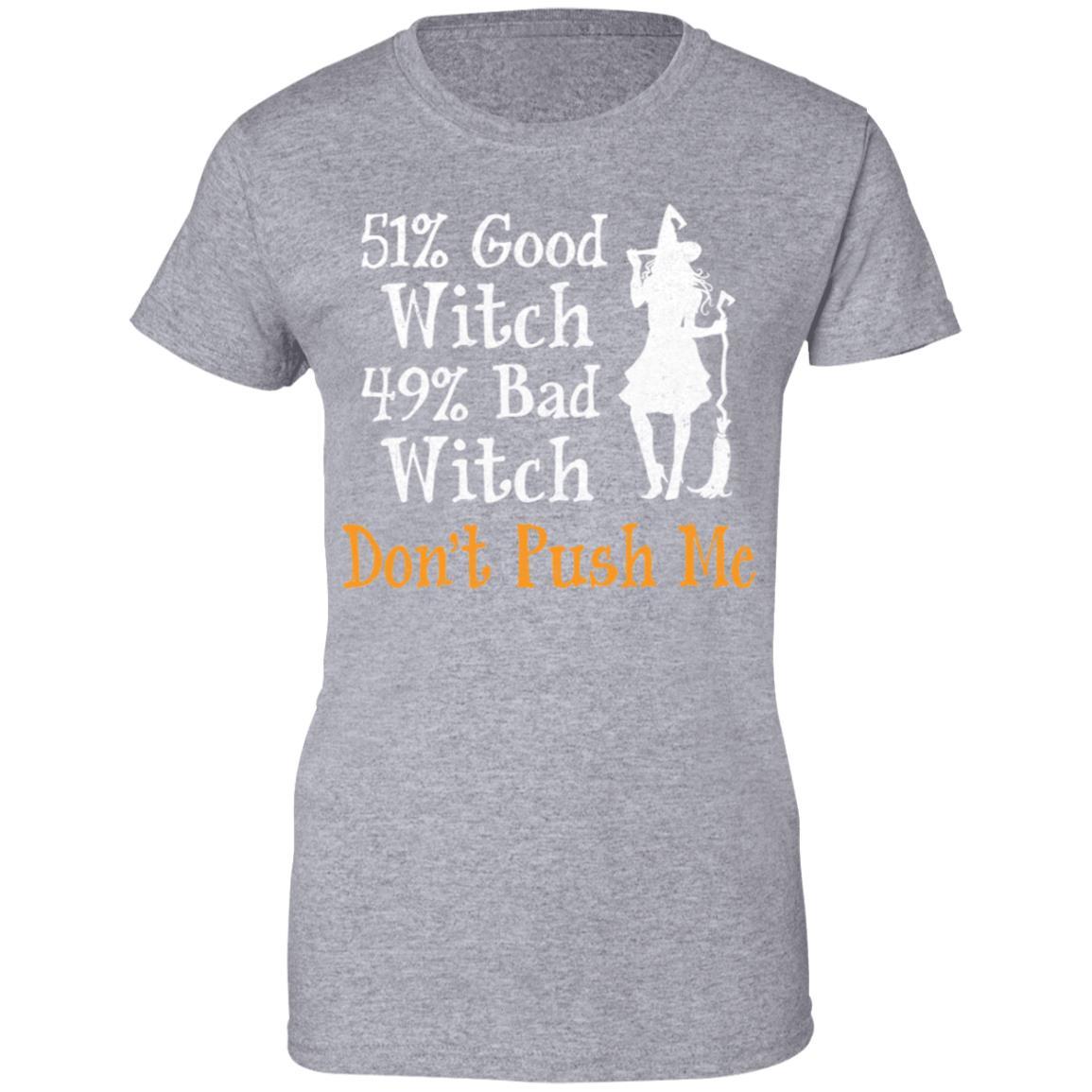 51% Good Witch 49% Bad Witch Halloween Costume Gift-T-Shirt & Tank Top-Women's T-Shirt-Sport Grey