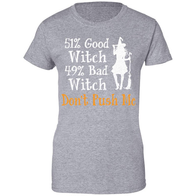 51% Good Witch 49% Bad Witch Halloween Costume Gift-T-Shirt & Tank Top-Women's T-Shirt-Sport Grey