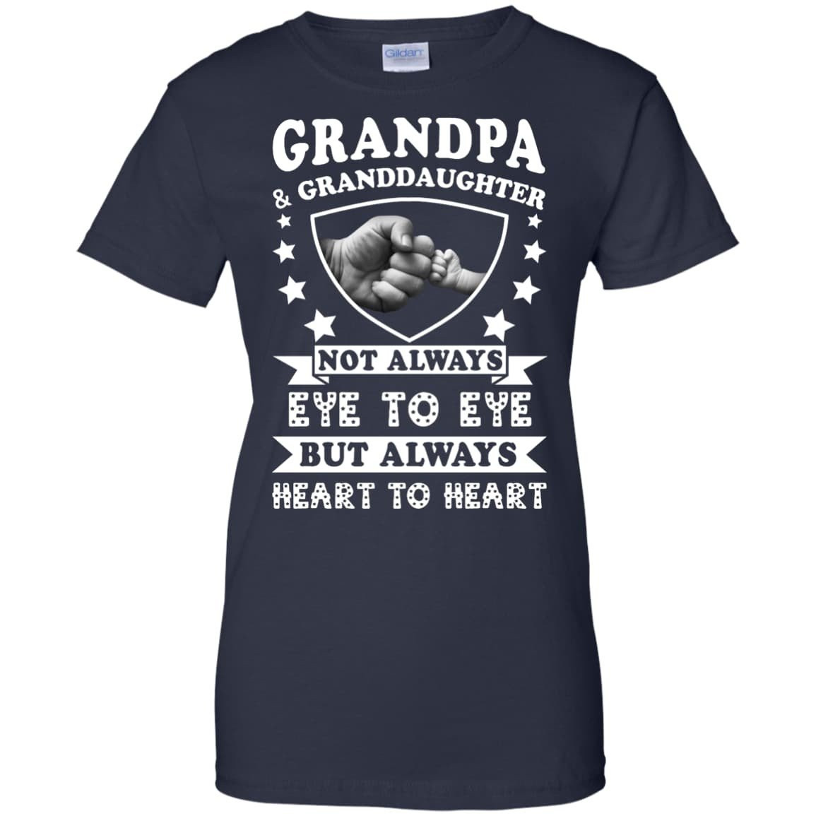 Grandpa And Granddaughter Not Always Eye To Eye-T-Shirt & Hoodie-Women's T-Shirt-Navy