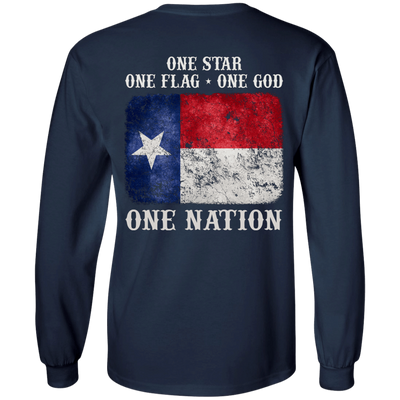 One Star One Flag One God One Nation-T-Shirt & Hoodie-Long Sleeve T-Shirt-Navy