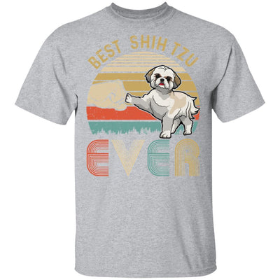 Vintage Best Shih Tzu Dad Ever Bump Fit Funny Dad Gifts-T-Shirt & Hoodie-Classic T-Shirt-Sport Grey