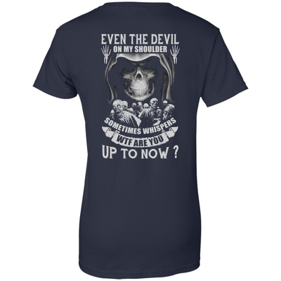 Even The Devil On My Shoulder Sometime Whispers-T-Shirt & Hoodie-Women's T-Shirt-Navy