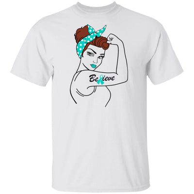 Support Ovarian Cancer Awareness Warrior Believe-T-Shirt & Hoodie-Classic T-Shirt-White