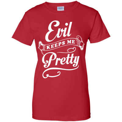 Evil Keeps Me Pretty-T-Shirt & Tank Top-Women's T-Shirt-Red