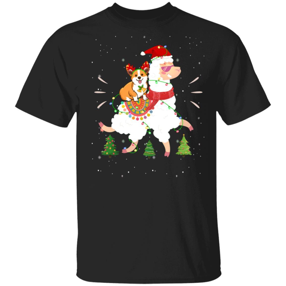 Funny Corgi Riding Llama Christmas Xmas Gifts
