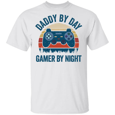 Daddy By Day Gamer By Night Funny Video Game-T-Shirt & Hoodie-Classic T-Shirt-White