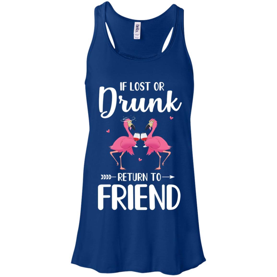 Flamingo If I Lost Or Drunk Please Return To Friend-T-Shirt & Tank Top-Women's Flowy Racerback Tank-True Royal