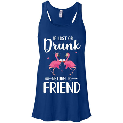 Flamingo If I Lost Or Drunk Please Return To Friend-T-Shirt & Tank Top-Women's Flowy Racerback Tank-True Royal