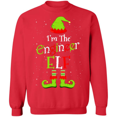 I'm The Engineer Elf Family Matching Funny Christmas Group Gift-T-Shirt & Sweatshirt-Crewneck Sweatshirt-Red