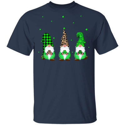 Leprechaun Irish Gnomes Leopard Plaid St Patrick's Day Gifts-T-Shirt & Hoodie-Classic T-Shirt-Navy