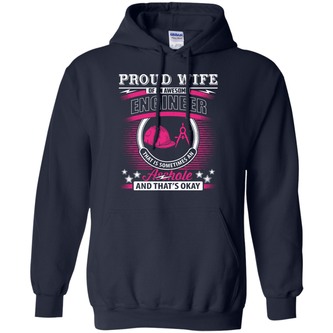 Proud Wife Of An Awesome Engineer-T-Shirt & Hoodie-Pullover Hoodie-Navy
