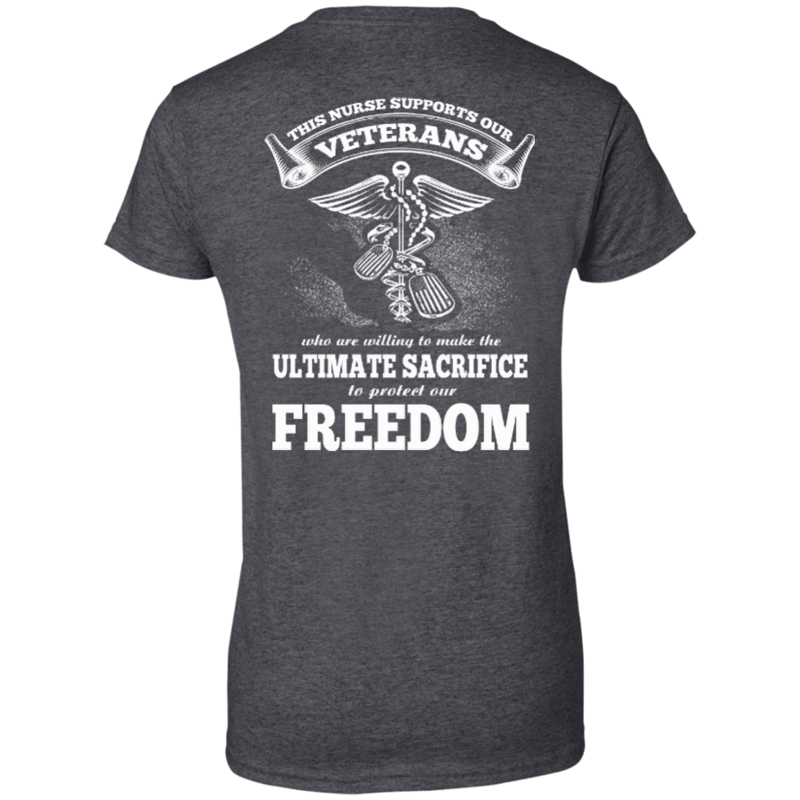 THIS NURSE SUPPORTS OUR VETERANS-T-Shirt & Hoodie-Women's T-Shirt-Dark Heather