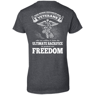 THIS NURSE SUPPORTS OUR VETERANS-T-Shirt & Hoodie-Women's T-Shirt-Dark Heather