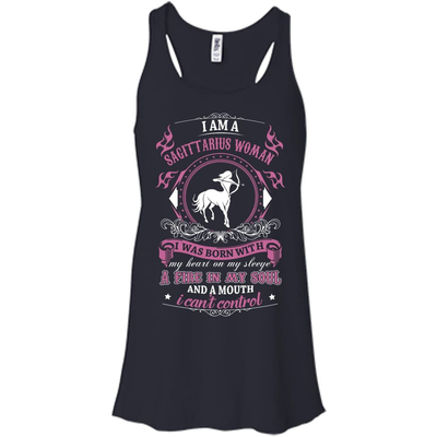 I Am A Sagittarius Woman I Was Born With-T-Shirt & Hoodie-Women's Flowy Racerback Tank-Midnight