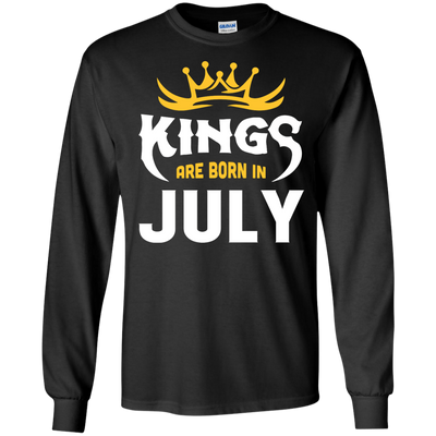 Kings Are Born In July-T-Shirt & Hoodie-Long Sleeve T-Shirt-Black