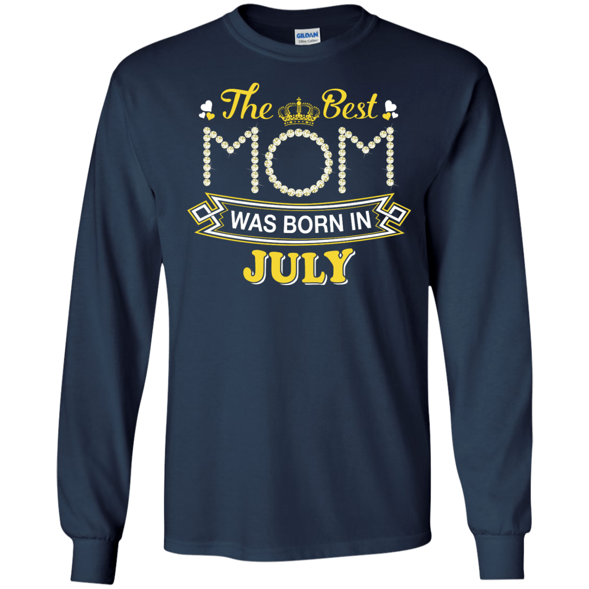 The Best Mom Was Born In July-T-Shirt & Hoodie-Long Sleeve T-Shirt-Navy