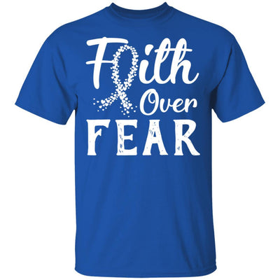 Lung Cancer Awareness White Faith Over Fear-T-Shirt & Hoodie-Classic T-Shirt-Royal