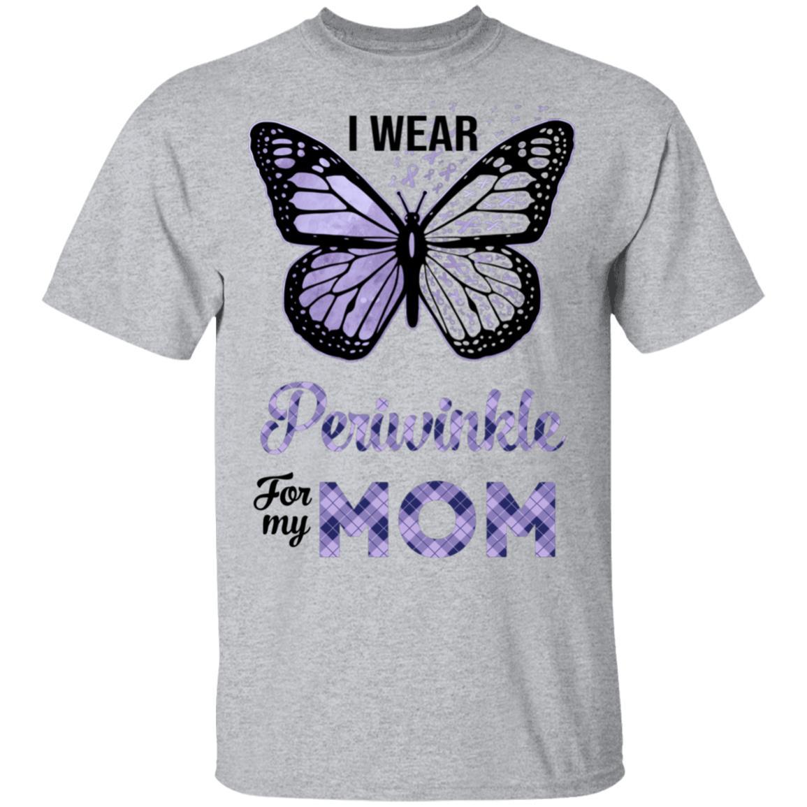 I Wear Periwinkle For My Mom Butterfly Stomach Cancer-T-Shirt & Hoodie-Classic T-Shirt-Sport Grey