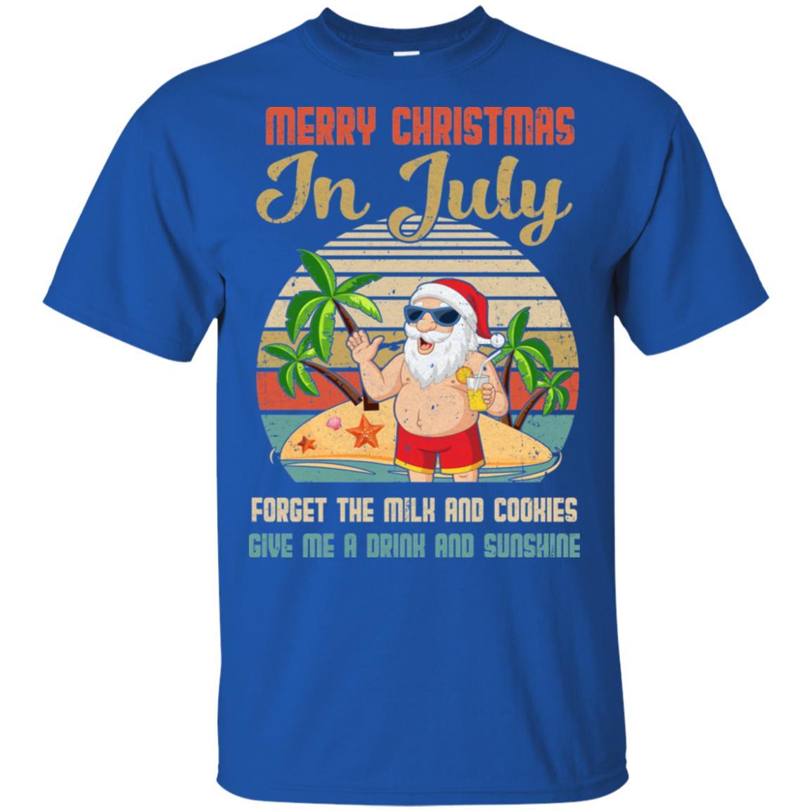 Funny Vintage Retro Santa Merry Christmas In July Gift-T-Shirt & Tank Top-Classic T-Shirt-Royal