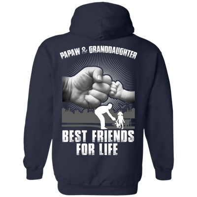 Papaw And Granddaughter Best Friends For Life-T-Shirt & Hoodie-Pullover Hoodie-Navy