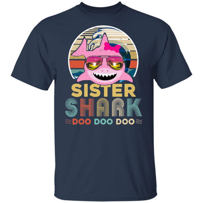 Retro Vintage Sister Shark Doo Doo Doo-T-Shirt & Hoodie-Classic T-Shirt-Navy