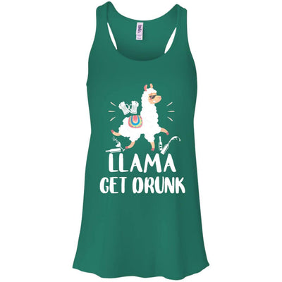 Funny Llama Get Drunk Mom Mommy Drinking Party-T-Shirt & Tank Top-Women's Flowy Racerback Tank-Kelly Green