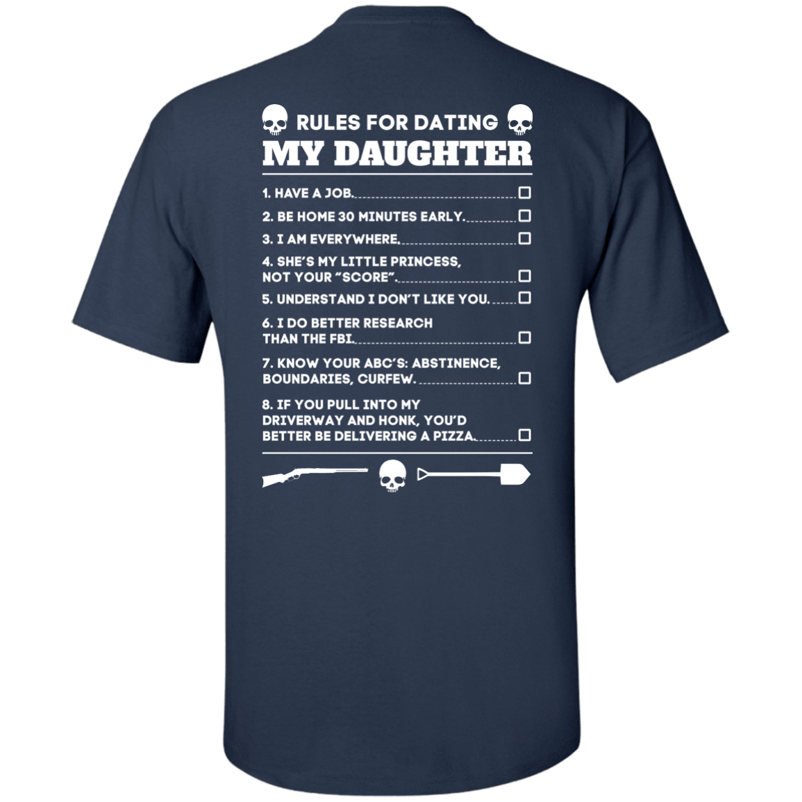 Rules For Dating My Daughter Funny-T-Shirt & Hoodie-Classic T-Shirt-Navy