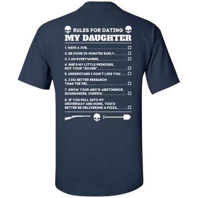 Rules For Dating My Daughter Funny-T-Shirt & Hoodie-Classic T-Shirt-Navy